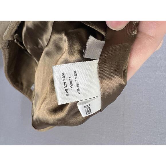 Ann Taylor Suede Leather Skirt 6 Brown Lined A Line Career Office Fall - Picture 8 of 8